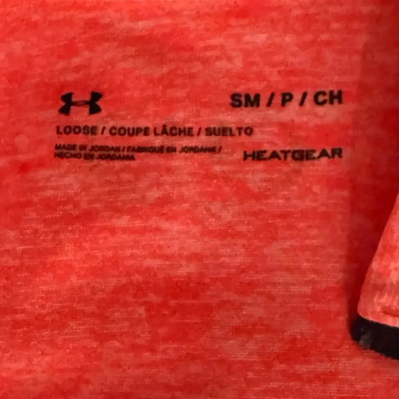 Under Armour Heat Gear Long Sleeve Top Sleeve Safety Orange Mock Turtleneck - Picture 5 of 6